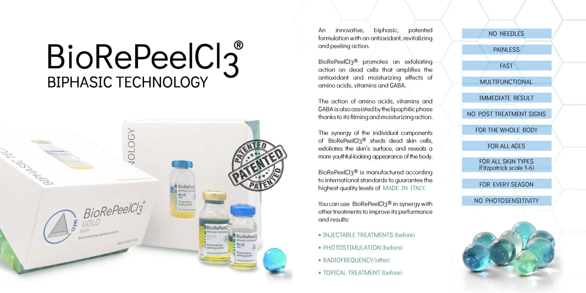 BioRePeelCl3 skin peel for gentle exfoliation and antioxidant rejuvenation
