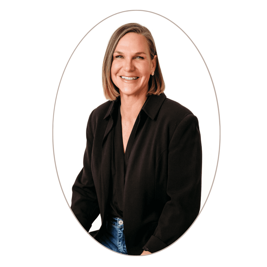 Smiling woman portrait in black blazer