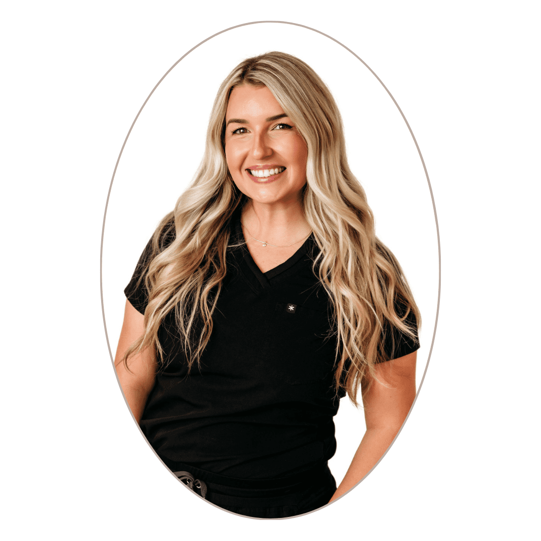 Smiling nurse portrait in black scrubs