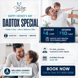Botox for Men Indianapolis Dadtox Special featuring Dysport, Xeomin, TRT and Peptide Therapy at Pure Image Laser and Spa
